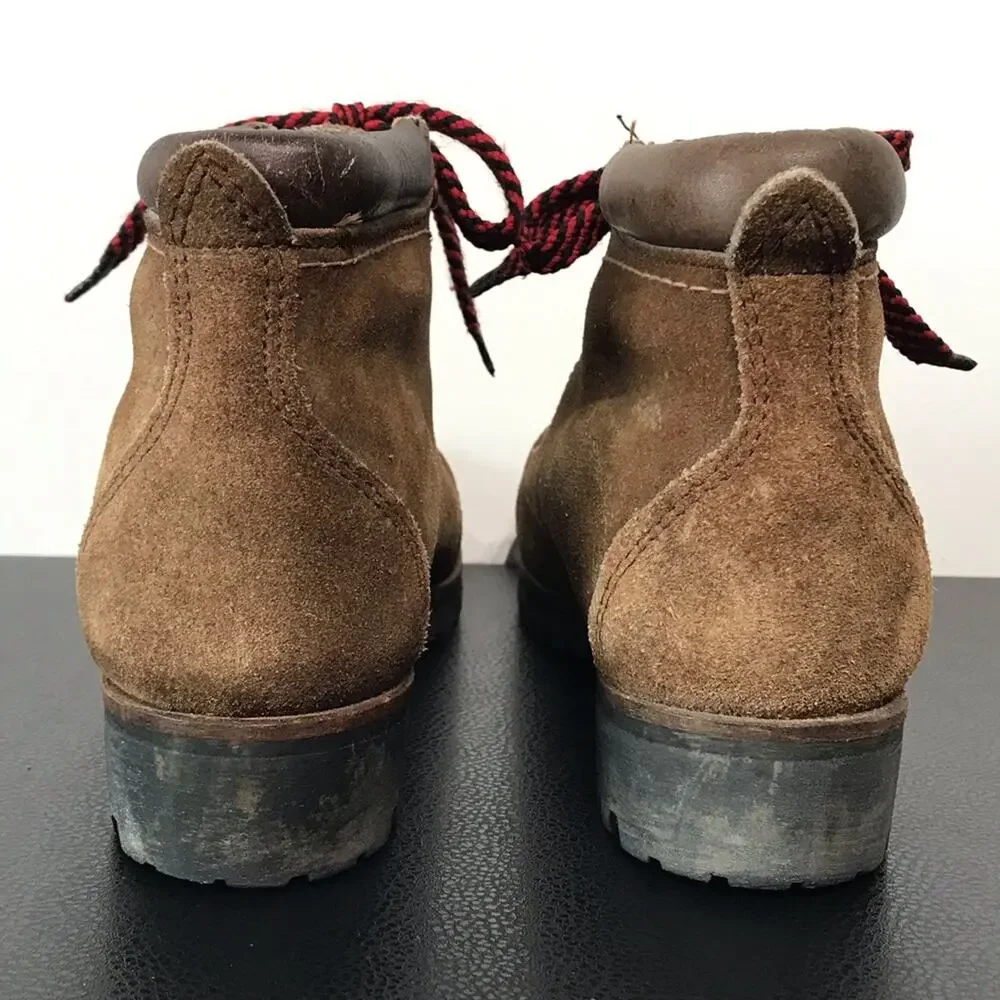 Vintage Vasque Red Lace Up Hiking Boots Suede Leather Mountaineering USA Shoes 6 - Picture 9 of 16